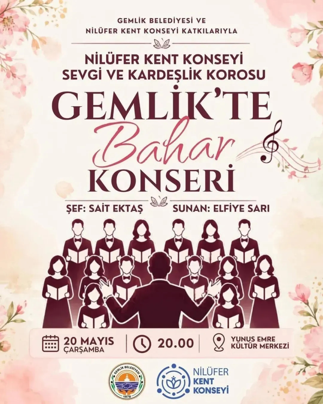 Nilüfer Kent Konseyi Sevgi ve Kardeşlik Korosu olarak, Gemlik Belediyesi iş birliğiyle hazırladığımız “Gemlik’te Bahar Konseri” için geri sayım başladı!