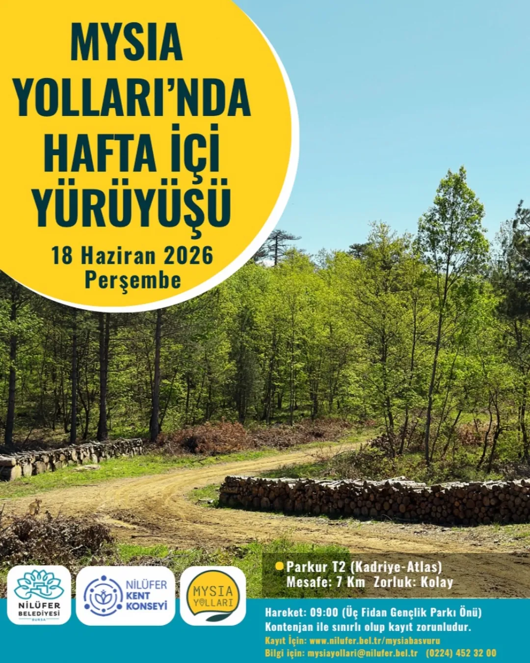 MysiaYolları’nda Hafta İçi Yürüyüşü’nde buluşalım!